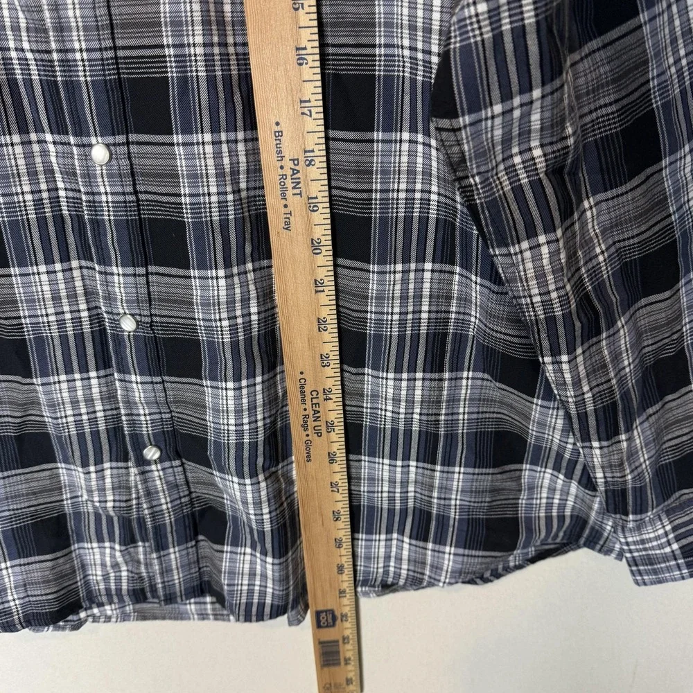 Levi's Shirt Mens 2XL Blue Plaid Long Sleeve Western Pearl Snap Front Casual Top